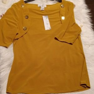 Emma and Olive mustard color blouse